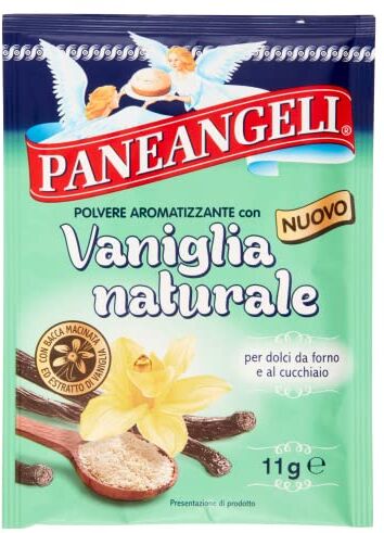 Paneangeli Polvere Aromatizzante con Vaniglia Naturale, con Estratto di Vaniglia e Bacche di Vaniglia Macinate, Pronta per l’Uso, per Dolci da Forno e al Cucchiaio, Vegano, Busta Singola da 11 g