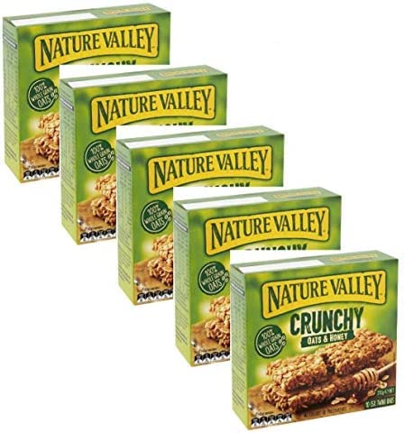 Generico Nature Valley®   Barrette Cereali Croccanti 100% Fiocchi d'Avena Integrale e Miele Senza Coloranti Ne Conservanti Prive di Lattosio Adatte ai Vegetariani 5 x 210 Gram (5 x 10 barrette)