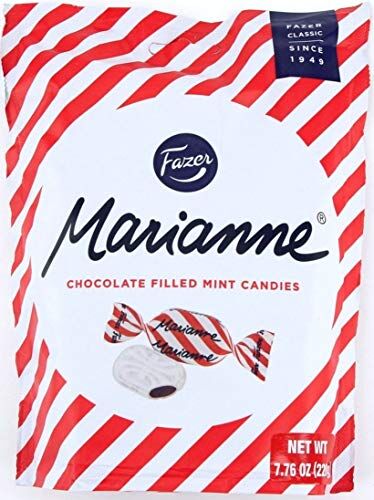 Fazer Marianne, caramelle di menta riempite di cioccolato importate dalla Finlandia (220 g) – Set di 4