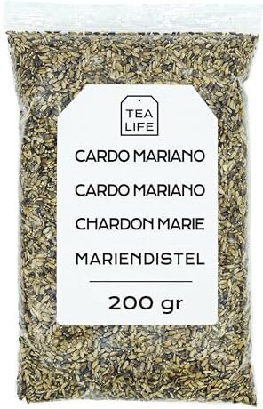 Tea Life Semi di Cardo Mariano 200gr Tisana Cardo Mariano Cardo Mariano Intero Cardo Mariano Sfuso (200 gr)