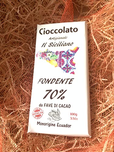 Generico Cioccolato Fondente 70% artigianale Il Siciliano 100 gr Stellino Chocolate maker