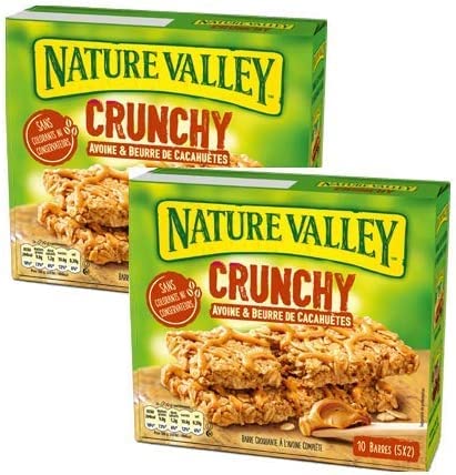 Generico Nature Valley®   Barrette Cereali Croccanti Fiocchi d'Avena Integrale e Burro di Arachidi   Senza Coloranti e Conservanti Senza Lattosio Adatte ai Vegetariani 2 x 210 Gr (20 barrette)