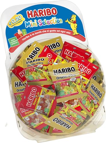 HARIBO Mini Selection, Caramelle Gommose, Gusto Frutta, Ideali per Feste 150 Bustine Da 12gr [1800gr]