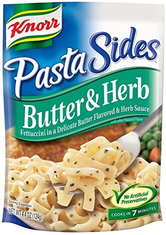 Knorr Pasta Sides: Burro & Herb Fettuccini (confezione da 4) Sacchetti da 124,7 g