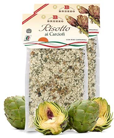 Brezzo Preparato Per Risotto Ai Carciofi Con Riso Carnaroli, 2 Buste Sottovuoto, Singola Busta: 300 Grammi (3/4 Porzioni)