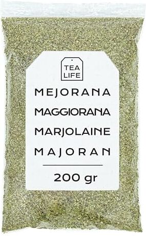 Tea Life Maggiorana Foglia 200gr Maggiorana Essiccata Maggiorana Strofinata Te di Maggiorana Maggiorana Sfuso (200 gr)