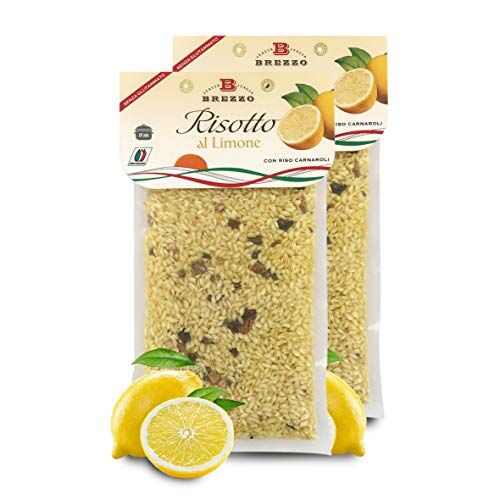 Brezzo Preparato Per Risotto Al Limone Con Riso Carnaroli Italiano, 2 Buste Sottovuoto, Singola Busta: 300 Grammi (3/4 Porzioni)