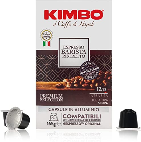 Kimbo Espresso Barista Ristretto – Capsule in Alluminio Compatibili Nespresso Original – Confezione da 30 Unità