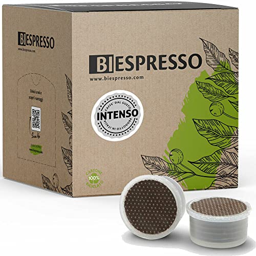 BIespresso 100 Capsule Compatibili LAVAZZA ESPRESSO POINT Caffè, Miscela Intenso