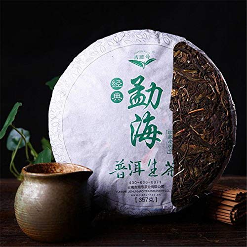 HELLOYOUNG Cina Yunnan puerh Tea Cake 357g (0.787LB) puer crudo Menghai Foraggio verde biologico Tè Pu'er Tè verde Tè Puer Tè cinese Tè Pu Er Tè crudo Pu-erh Tè vecchi alberi Tè Pu Erh