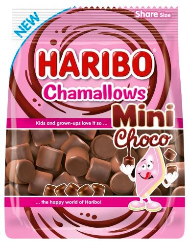 HARIBO Chamallows Mini Choco, Marshmallow Ricoperti Di Cioccolato Al Latte, Ideali Per Feste E Dolci Momenti Di Relax 140gr