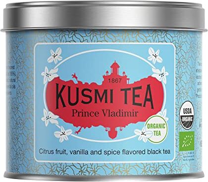 KUSMI TEA Prince Vladimir Bio Tè nero aromatizzato agrumi, vaniglia e spezie Scatola 100 g