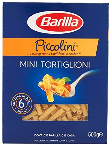 Barilla Piccolini, Mini Tortiglioni, Pasta di Semola di Grano Duro 6 pezzi da 500 g [3 kg]