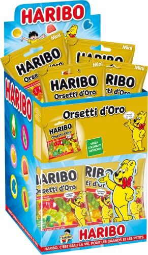 HARIBO Mini Orsetti D'Oro, Caramelle Gommose, Gusto Frutta, Ideali Per Feste 30 Bustine Da 40gr [1200gr]