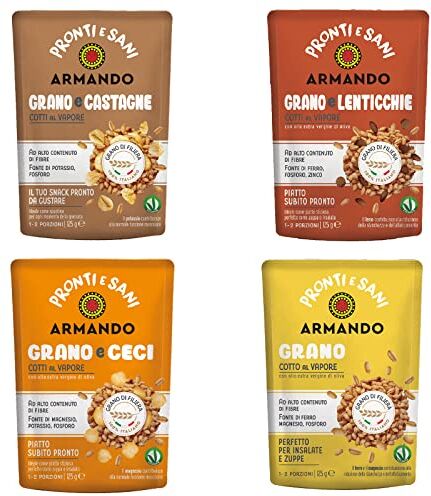 Generico Mix Pronti e Sani di Armando Cotto al Vapore 4 Buste da 125 g Grano Naturale