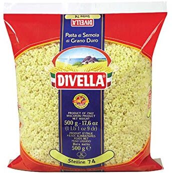 Divella PASTA DI SEMOLA DI GRANO DURO STELLINE 74 GR 500 X 24