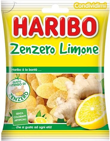 HARIBO Caramella Gommose alla Frutta  Zenzero e Limone 30 Bustine da 100 g