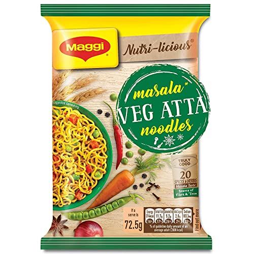 Generic BIGBRANDS Nutrilicious Masala Veg Atta Noodles con 20 spezie ed erbe, 725 g (confezione da 10)…