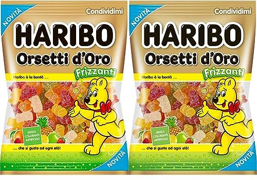 HARIBO Orsetti d'Oro Frizzanti, Caramelle Gommose Frizzanti, Gusto Frutta, Ideali per Feste e Dolci Momenti di Relax 150gr (Confezione da 2)