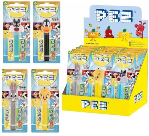 Generico Caramelle Pez Looney Tunes Caramelle alla Frutta 12 Blister da 17 g