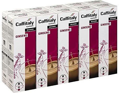 Caffitaly System, 100 Capsule Ginseng, Ideali per Macchine Originali , con Note Aromatiche Speziate, Intensità 5/10, Caffè Ginseng