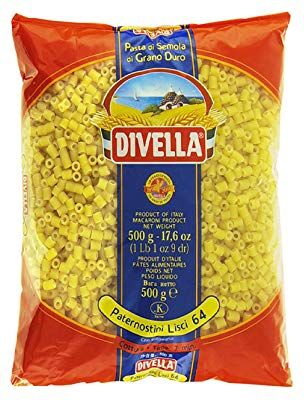 Divella PASTA DI SEMOLA DI GRANO DURO PATERNOSTINI LISCI 64 GR 500 X 24