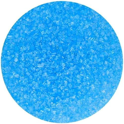 FunCakes Sugar Crystals -Blu-: Cake Sprinkles, Ottimo Gusto, Perfetto per Decorare Torte, Cristalli di Zucchero Colorati. 80 gr.