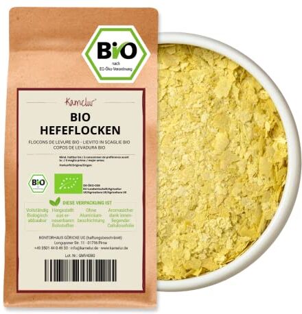 Kamelur 500g fiocchi di lievito BIO fiocchi di lievito di malto vegan, fiocchi di lievito di birra come condimento per parmigiano e formaggio vegan fiocchi di lievito BIO in confezione biodegradabile