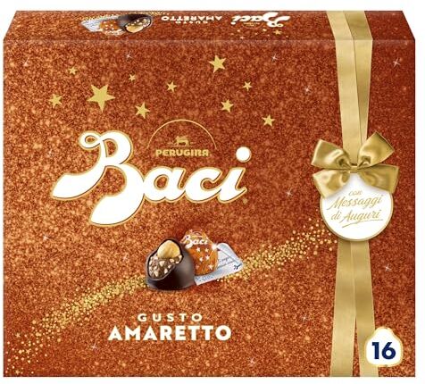 Perugina BACI  Amaretto Cioccolatini Fondenti ripieni al Gianduia, Scatola Regalo 200g