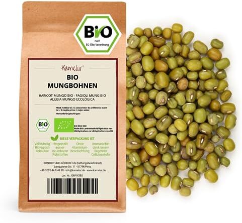 Kamelur 1kg BIO Fagioli mungo secchi Fagioli mungo BIO senza additivi Fagioli mung BIO (mung beans) in confezione biodegradabile