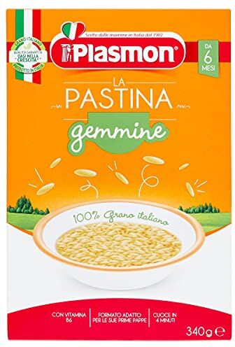 Plasmon La Pastina Gemmine 340g 12 Box Con Farina di grano tenero 100% Italiano, piccola e morbida in bocca