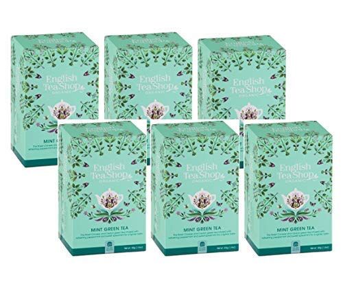 Generico English Tea Shop Tè Verde Biologico con Menta Piperita e Menta Verde 6 x 20 Bustine di Tè (240 Grammi)