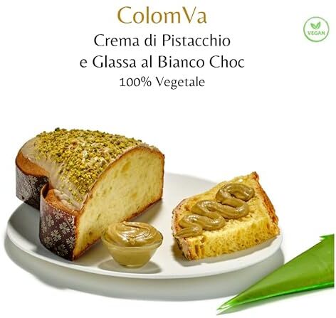 Generic Colomba Vegana Crema di Pistacchio e Glassa al Cioccolato Bianco   100% Vegetale – Biologico Vegan Gourmet BIO Senza Latte e Uova