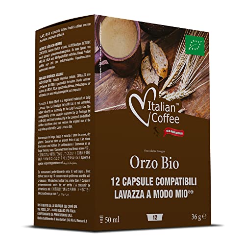 ITALIAN COFFEE FOR ESPRESSO LOVERS 96 Capsule di caffè d'orzo solubile biologico compatibili Lavazza A Modo Mio®* Italian Coffee