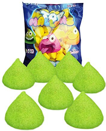 Marshmellow di colore Verde. Ogni Mellow ha un diametro di 5 cm. Busta da 1 Kg. Ideale per le vostre Feste e Caramellate in particolar modo Candy Buffet Comunione e Matrimonio. Senza Grassi, Senza Glutine / Gluten Free