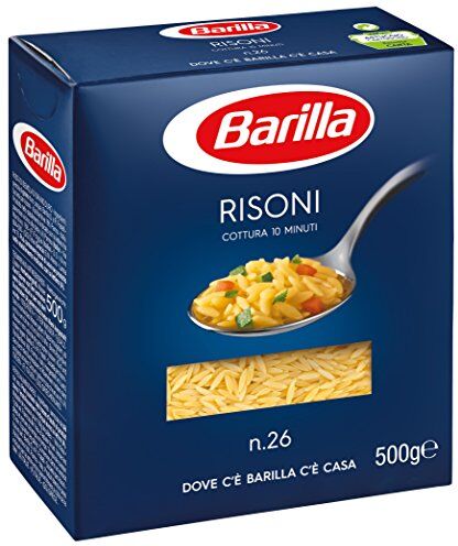 Barilla Risoni n.26, Pasta di Semola di Grano Duro 8 confezioni da 500 g [4 kg]