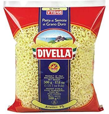 Divella PASTA DI SEMOLA DI GRANO DURO ANELLINI 75 GR 500 X 24