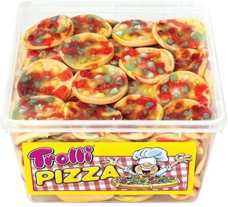 Generico Trolli Gummy Pizza Caramelle Gommose a Forma di Pizza Vaschetta da 1,5 Kg Idea Party   Feste