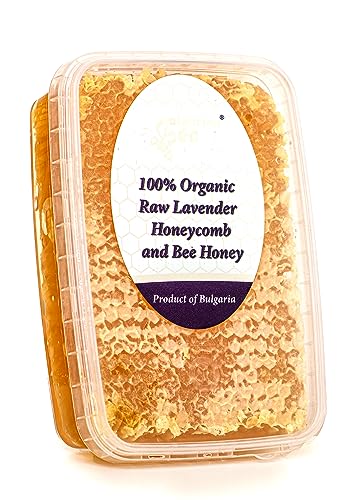 Bulgarian Bee Bio Favo di Lavanda Crudo, Naturale, puro, fresco, direttamente dall'alveare, fatto a mano, prodotto assolutamente reale. (250)