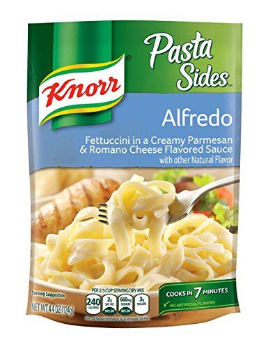Knorr Pasta Sides: Fettuccini Alfredo (confezione da 4) Sacchetti da 124,7 g