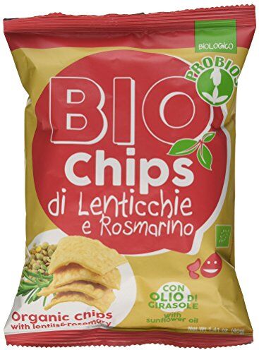 Probios Chips di Lenticchie e Rosmarino Confezione da 12 x 40 g