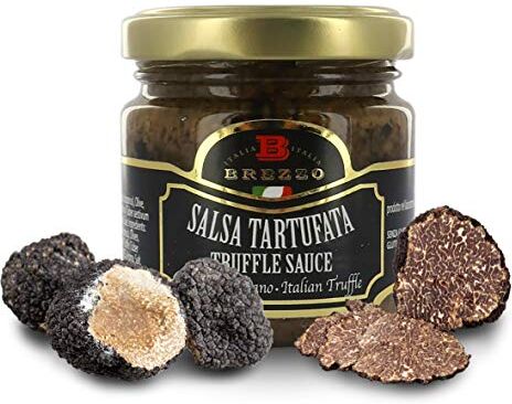 Brezzo Salsa Tartufata, Crema Al Tartufo Nero Estivo Italiano da Spalmare, Salsa Gourmet per Aperitivi, Stuzzichini, Bruschetta e Farcitura Panini al Tartufo, Vasetto Da 80 Grammi