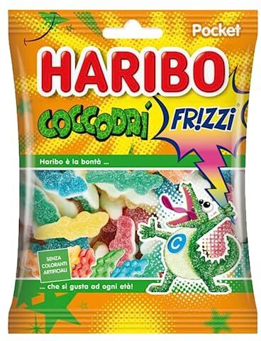 Generico Caramelle Gommose Haribo Coccodri' Frizzi Coccodrilli 30 Bustine da 90 g