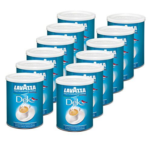 Lavazza Caffè  DEK, Decaffeinato Espresso, Decaffeinato fagioli caffè macinati, barattolo, 12 x 500 G