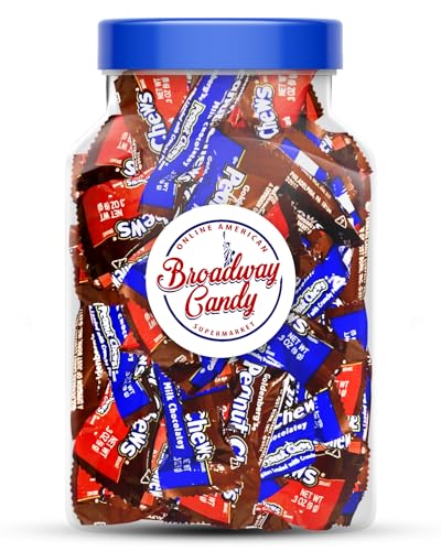 Candy Goldenberg's Barattolo da masticare al latte e cioccolato fondente e arachidi, per adulti e bambini, regalo per gli amanti del cioccolato, 800 g, circa 80 pezzi