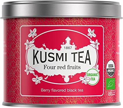 KUSMI TEA Quatro Frutti Rossi Bio Tè nero gusto frutti rossi Scatola 100 g