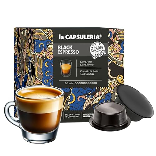 La Capsuleria Caffè BLACK, forte e cremoso (128 Capsule) compatibili con Lavazza A Modo Mio ()