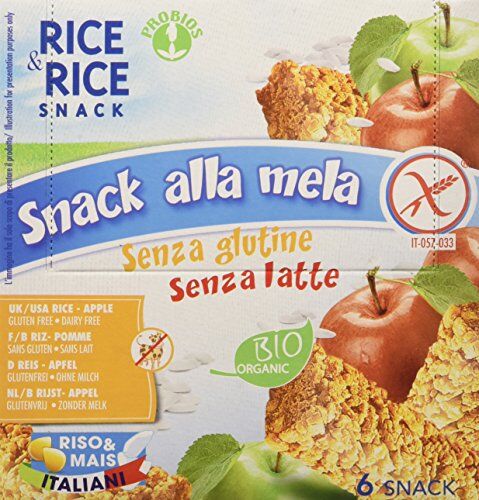 Probios Snack di Riso alla Mela 129 gr, Senza glutine