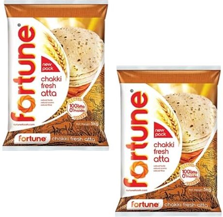 Generico Fortune Chakki Atta/Farina di Frumento Integrale (Bundle di 2 x 5kg) Farina di Alta Qualità