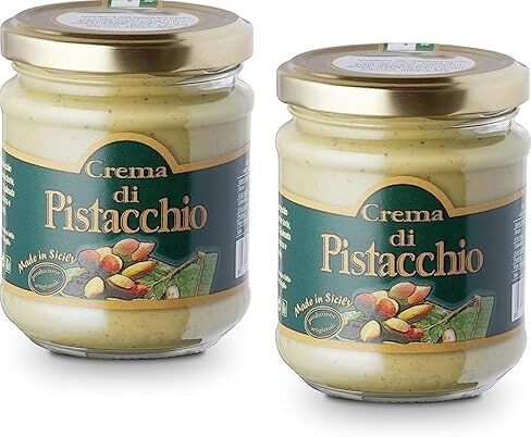 EVERGREEN 2x190g Crema di Pistacchio Artigianale MADE IN SICILY, SENZA GLUTINE, NO OLIO PALMA